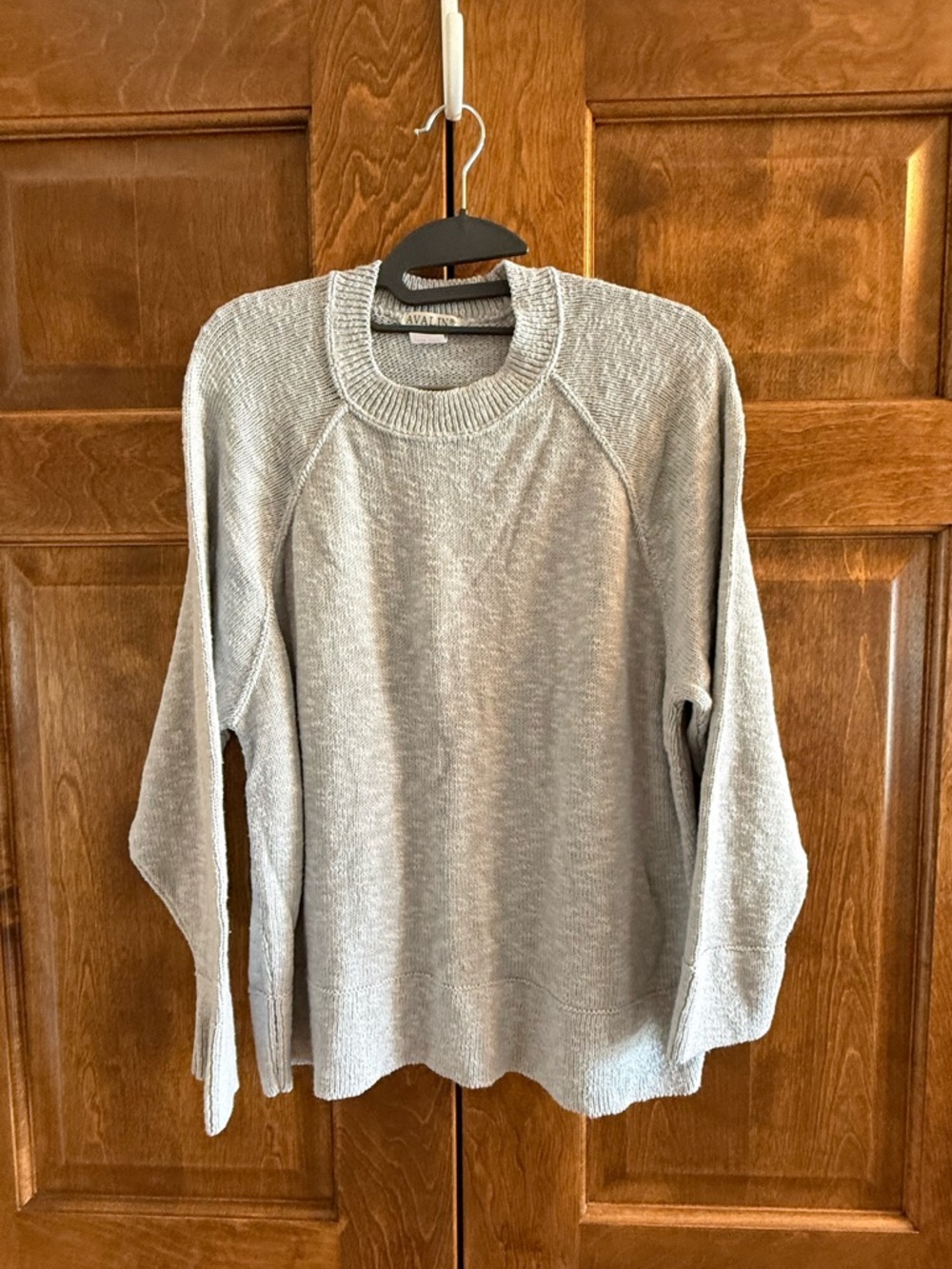 Avanti Light Gray Cotton Knit Sweater - One Size